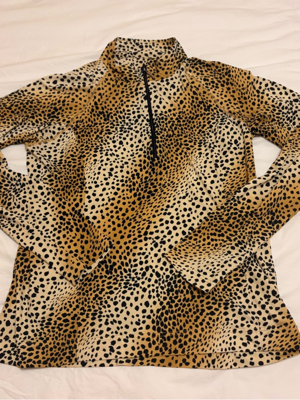 Neutral Leopard Print Top with Mock Neck